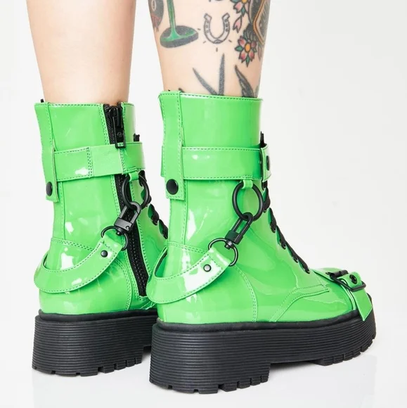 Current Mood Atomic Slime Combat Boots size 11 - Picture 2 of 14